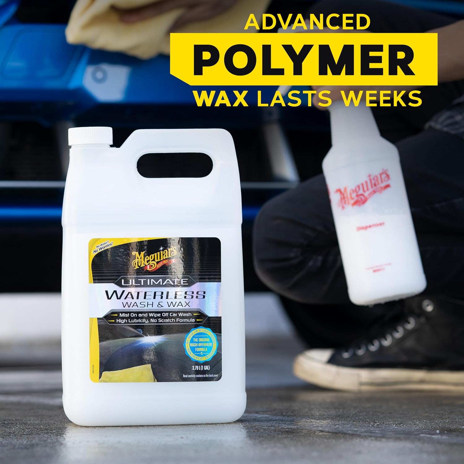 Meguiar's Ultimate Waterless Wash & Wax - Waterless Car Wash & Wax Without Swirling or Scratching - Easy Car Maintenance, No Water Required -1 Gallon (128 Oz) - Image 6