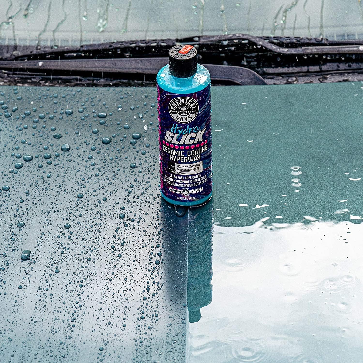 Chemical Guys, HydroSlick Intense Gloss Ceramic Coating HyperWax, 16 oz | Ceramic wax lays down high gloss and a hydrophobic, water-beading layer on paint, glass and trim, easy on and off - Image 11