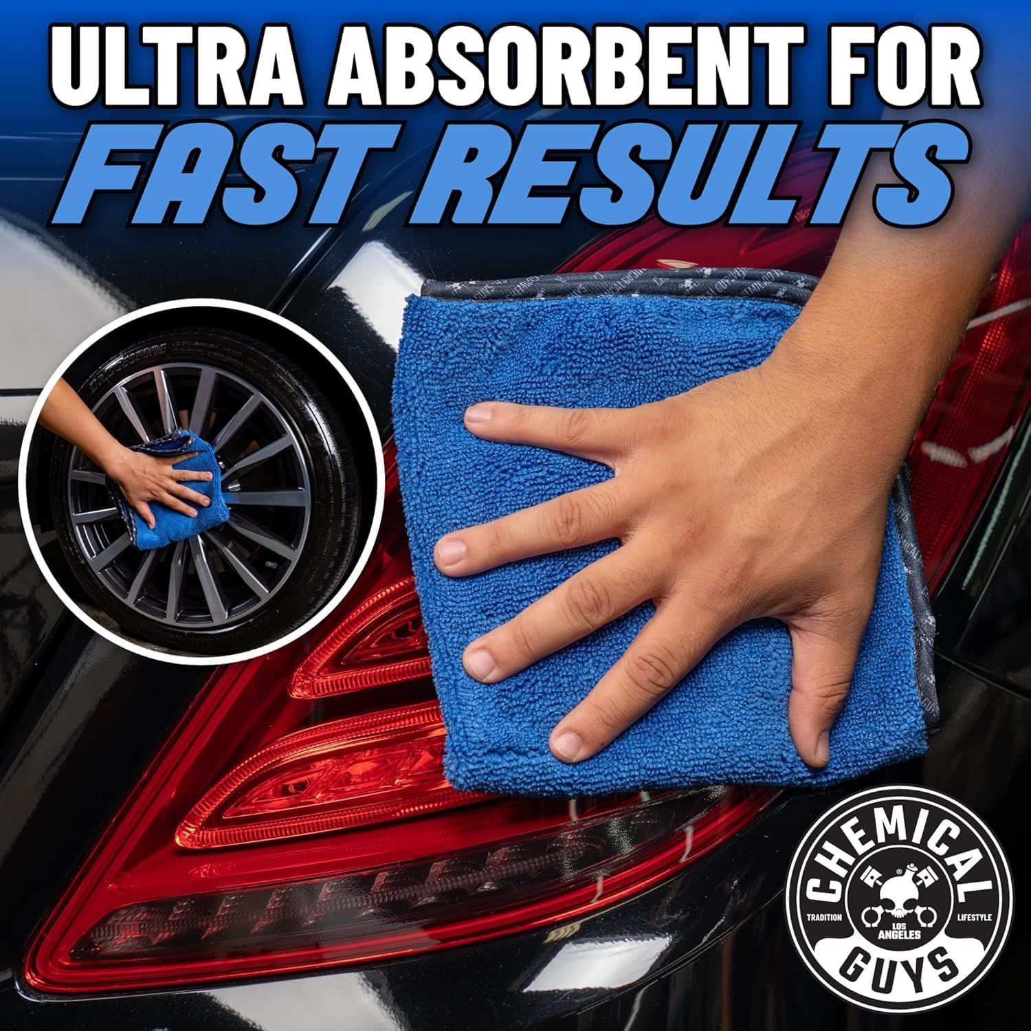Chemical Guys, Professional Microfiber Towels, 16 x 16 in, Blue, 12 Pack | Ultra-soft, scratch-free towels to buff wax, dry panels and clean glass and interiors, machine washable - Image 12