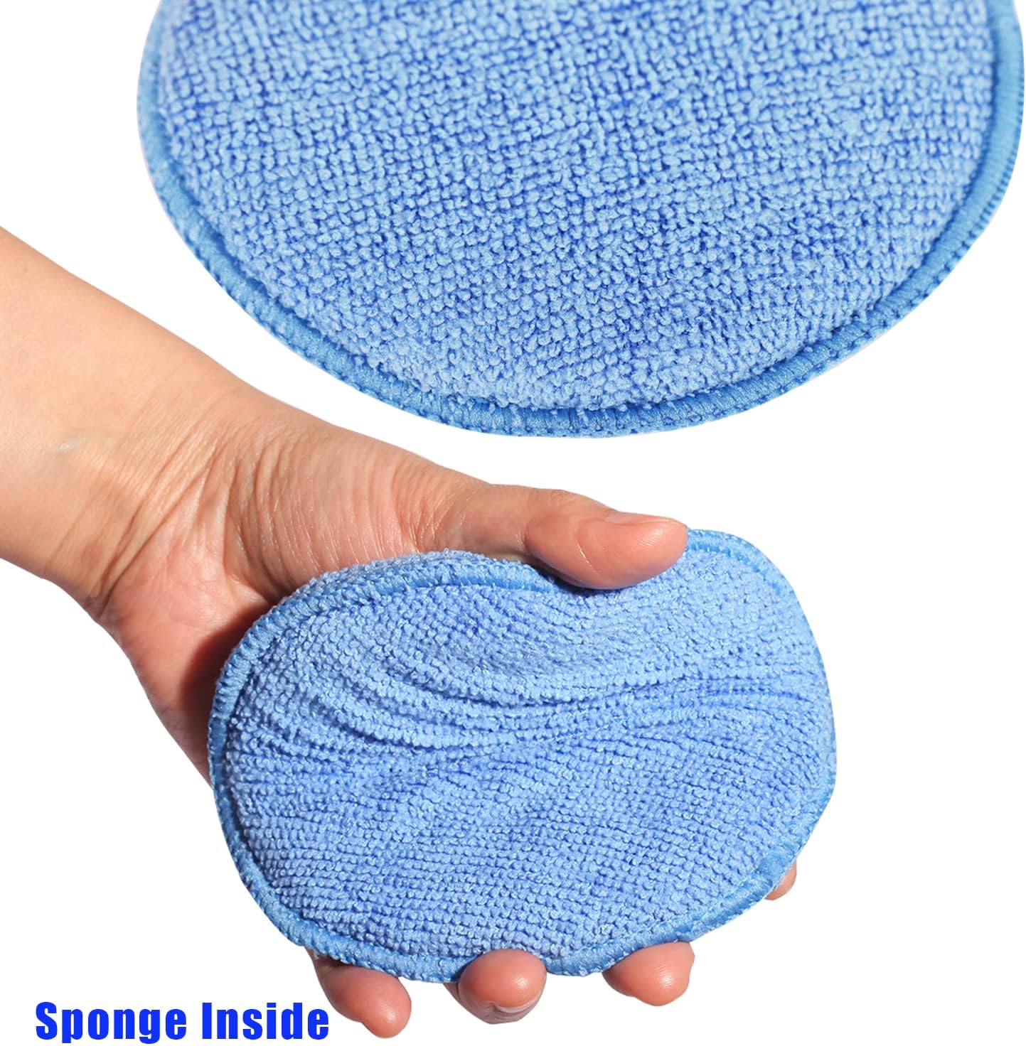 FONAROLL Wax Applicator Pads Polishing Pads Microfiber Applicator Pad for Car Wax and Polishing (Blue 12Pcs) - Image 6
