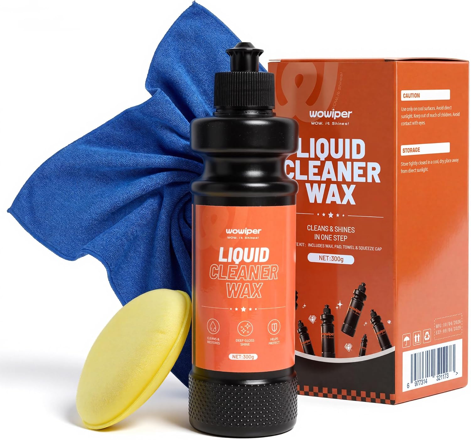 Liquid Cleaner Wax for Cars - 2 in 1 Car Wax Cleaner & Shine in One Step, Easy to Use Liquid for Paint Protection, Water Beading & Gloss for Black White Cars - 10.58 oz - Image 2