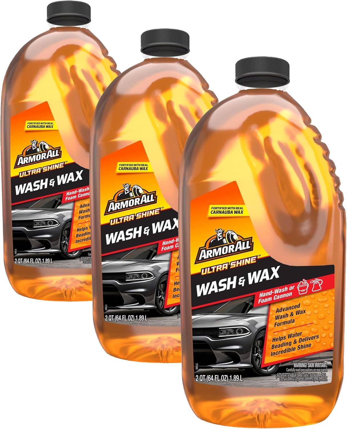 Armor All Ultra Shine Car Wash and Car Wax,Cleaning Fluid for Cars,Trucks,Motorcycles,64 Fl Oz Each,(Pack of 3) - Image 2