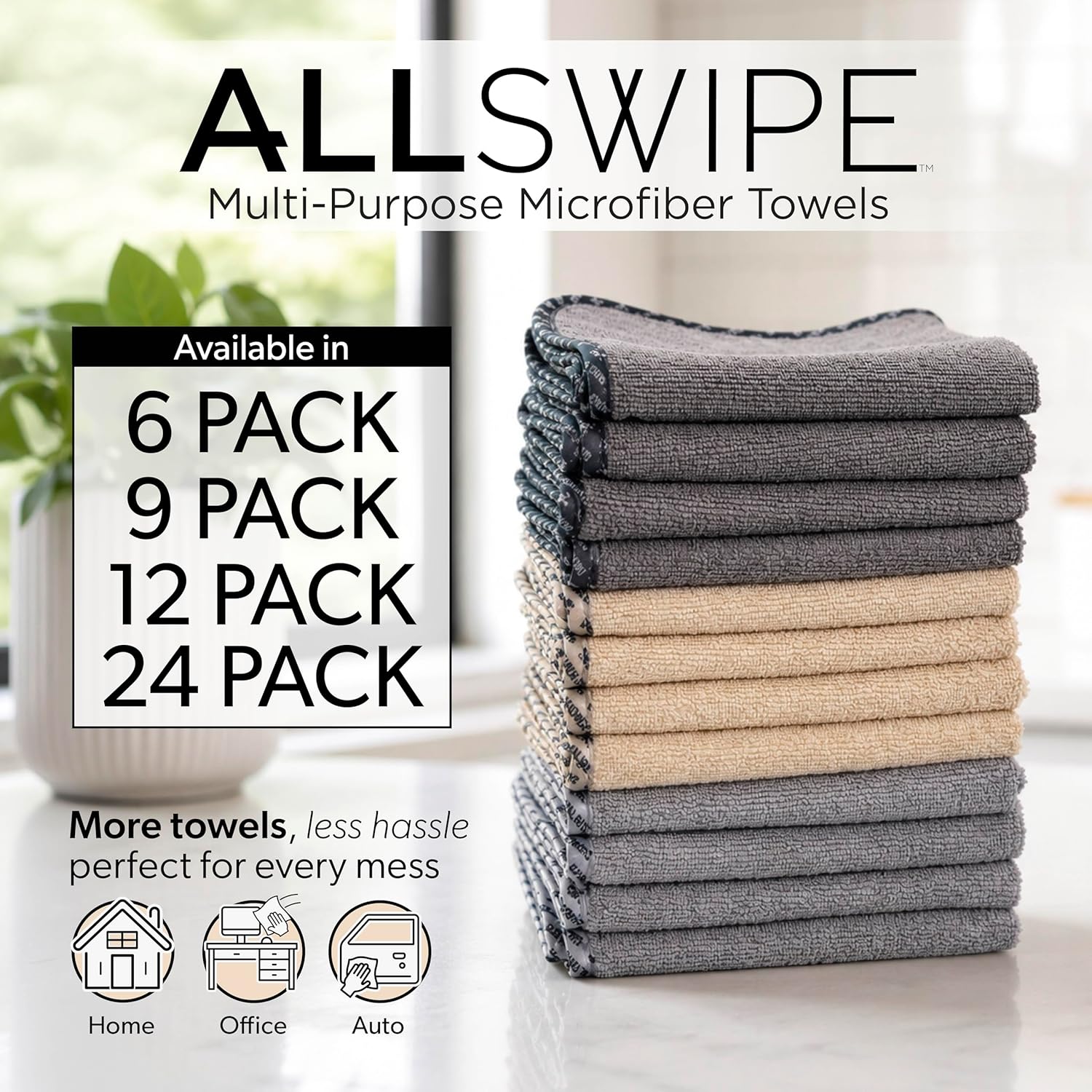 Chemical Guys, AllSwipe Multi-Purpose Microfiber Towels, 14 x 12, 24 Pack | Versatile microfiber towels for washing, drying, glass and interiors, soft and scratch-free, twenty-four per pack - Image 3