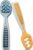NumNum Baby Spoons Set, Baby Essentials Pre-Spoon GOOtensils for 6+ Months, First Stage Self-Feeding Spoons for Baby Led Weaning (BLW), Silicone Toddler Utensils, BPA-Free, 2 Pack Blue/Orange