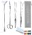 Capetsma Aquascape Long Stainless Steel Plant Tools Set – Aquarium Tweezers, Scissors, Spatula, Algae Scrapers – Fish Tank Cleaning Kit