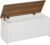 HOOBRO Storage Bench, 39.3″ Retro Wooden Storage Chest, Wooden Storage Trunk, Toy Chest with Lift Top, Multifunctional Entryway Organizer, for Entryway, Living Room, White and Walnut WH141CW01