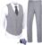 JPF Men’s 2 Piece Slim Fit Suit Set, Solid Vest and Pants Suit for Men with Tie
