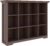 OSCHF Cube Shelf Bookcase with Base – Wooden 3 Tiers Floor Standing Low Storage Cabinet for Home and Office, 12-Cube Lattice Bookshelf, Walnut