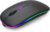 AIKOKOK Wireless Bluetooth Mouse, Rechargeable, Dual Mode Bluetooth 5.2 & 2.4G USB, LED Lights, Slim, Silent, Portable Computer Mouse for Laptop, PC, MacBook, iPad, Tablet (Black)