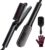 TYMO Flat Iron Hair Straightener Brush 2 in 1, 200M Ions Hair Straighteners for Women, Ceramic Straightening Hot Comb for Anti-Frizz Straights, Waves, Curl, 3X Less Heat Damage, Dual Voltage, Black