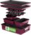 NutriChef 8-Piece Nonstick Stackable Bakeware Set – PFOA, PFOS, PTFE Free Baking Pan Set w/Non-Stick Coating, 450°F Oven Safe, Round Cake, Loaf, Muffin, Wide/Square Pans, Cookie Sheet (Plum)