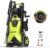 Yeryork Adjustable 5000 PSI Pressure Washer,2.5 Max GPM Power Washer with 33 FT Retractable Hose Reel, Stainless Steel Lance, 500ml Foam Cannon, 4-Nozzle Set, Washer for Cars, Fences, Patios
