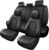 MINGBRON Car Seat Cover Full Set, Leather Car Seat Cover, Waterproof Seat Covers, Car Seat Cushion, Nappa Leather Seat Covers Car Seat Protector Universal Fit Most Cars Black