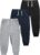VOGRYE Boys’ Sweatpants 3-Pack – Soft Cotton Jogger Pants with Pockets, Elastic Waist Drawstring for Kids School Sports