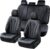 Coverado Seat Covers, Car Seat Covers Full Set, Black Car Seat Cover, Car Seat Covers Front Seats Back Seat Cover, Waterproof Car Seat Cushion, Leather Seat Covers Seat Protector Fit for Most Cars