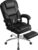 Shahoo Executive Office Chair with Massage, Ergonomic Reclining High Back Leather Seats with Footrest and Lumbar Support, Big and Tall, 400Lbs Heavy Duty, Dark Black