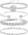 4 Pcs Dainty Gold Silver Bracelets Set for Women 14K Plated Link Cubic Zirconia Paperclip Stake Layering Chain Adjustable Trendy Hand Jewelry