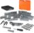 201-Piece Mechanics Tools Set, SAE & Metric Impact Socket Set, 1/2”, 1/4”, 3/8” Drive, with Ratchet Wrench & Extension, Premium CRV Alloy Steel, with Molded Case