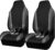 CAR PASS AquaShield Neoprene Waterproof Car Seat Covers for Front Seats Only, High Back Bucket Seat Cover,Airbag Compatible,Line Rider Seat Covers Universal Fit for Truck Van SUV (Black and Gray)