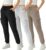 Common Stitch 3 Pack Fleece Cargo Joggers for Women — 4 Pockets, Cuffed Ankle, Elastic Drawstring Waist