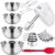 WEPSEN 5-Speed Electric Hand Mixer, 4 Large Mixing Bowls Set, Handheld Mixers with Whisks Beater, Stainless Steel Metal Nesting Bowl Measuring Cups Spoons Kitchen Cake Blender for Baking Supplies