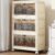 3 Tier – 48QT Storage Bins with Lids, Collapsible Storage Bins with Doors and Wheels, Plastic Storage Cabinet for Easy Storage and Organization for Living Room, Office