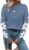 SHENHE Women’s Floral Pattern Crewneck Long Sleeve Drop Shoulder Sweaters Pullover Tops