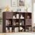 12 Cube Storage Organizer, Walnut Bookcase, Wooden Bookshelf with 2 Fabric Drawers, Freestanding Home Organizer Shelf, 3 Tier Book shelf for Bedroom Living Room Office Library, 47” Wide Book Case