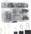 Assorted Size Binder Clips & Jumbo Paper Clips Set – 340pcs Black, Large for Office & School Supplies, in Container with Compartments