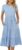 Lyrur Women’s Dresses Casual Summer Tiered Midi Dress Short Sleeve Belted Ruffle Babydoll Boho Sundress with Pockets