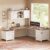 SEDETA Farmhouse L Shaped Office Desk with 6 Drawer, Reversible Computer Desk with Power Outlet, Hutch for Home Office/Two Person, Corner Desk with File Drawer & Printer Storage Shelves, White