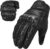 ILM Goatskin Leather Motorcycle Motorbike Powersports Racing Gloves Touchscreen for Men and Women Model DN01(L, Black Perforated)