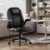 MALOL Leather Office Chair, Computer Desk Chair with Adjustable Lumbar Support, Thick Cushion, Flip-Up Arms and Ergonomic Back, Comfy Executive Office Chair for Home Office Gaming,Black