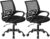 OLIXIS Office Desk Chair – Ergonomic Mid Back with Lumbar Support & Rocking Mode, Height Adjustable with Fixed Armrest, for Home, Computer, Gaming, Conference, Meeting, 360° Swivel, Black, 2 Pack