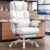 Vonesse Big and Tall Office Chair, Desk Chair with Soft Adjustable Armrests, Ergonomic High Back Gaming Chair with Lumbar Support, Executive Computer Chairs with Footrest (PU Leather, Ivory White)