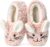 Cute Fuzzy Animal Slippers for Women Kids & Toddler Soft Sole Plush Slipper Socks with Non Slip Grippers