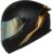 HAX Obsidian Full Face Dual Visor Adult Motorcycle Helmet for Motorbike Street Bike with Pinlock Ready DOT Approved Matte Black Gold M
