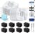 Veken Cat Water Fountain Filters, 8 Pack Replacement Filters & 8 Pack Replacement Pre-Filter Sponges Set for 50oz, 84oz, 95oz or 108oz Automatic Pet Fountain Dog Water Dispenser