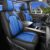 Seat Covers Custom Fit for Chevy Silverado GMC Sierra 1500 2007-2026 2500/3500 HD Crew Cab Pickup Truck Seat Cover Protector Cushion with Faux Leather Waterproof(Black & Blue, Full Set)